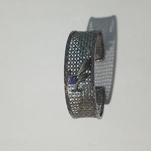 Stainless steel Mother and baby dolphin Bracelet with blue gem in between